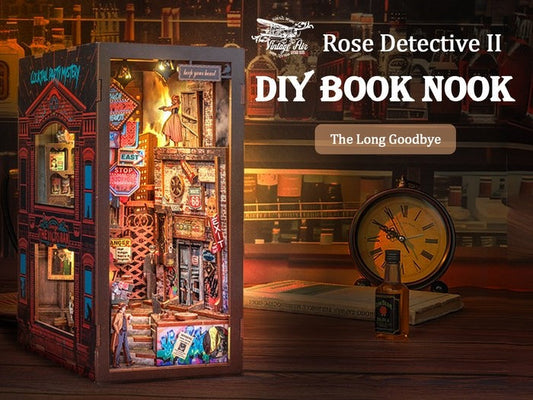 The Long Goodbye DIY Book Nook Kit: A 1950s Crime Scene in Miniature