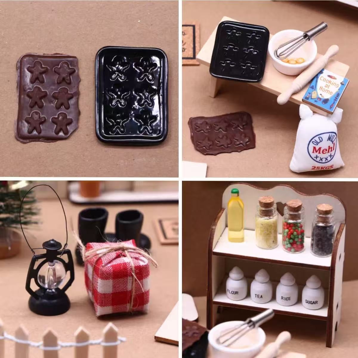 30 PCS Christmas Ornaments Dollhouse Decoration Set