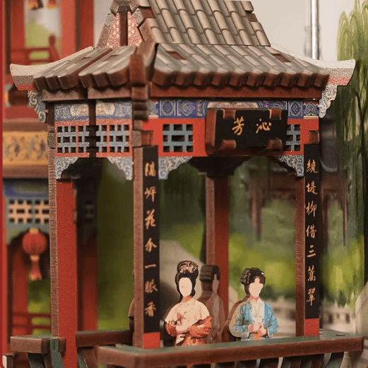 a dream in red mansions book nook scene 02