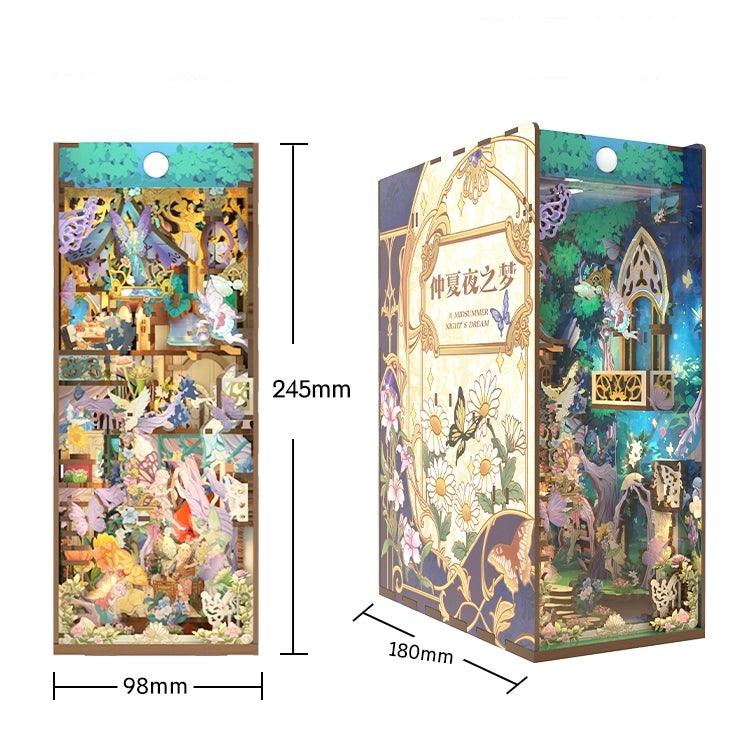 A Midsummer Night's Dream theme DIY Book Nook Kit, bookshelf insert decor diorama, 3d puzzles bookend, miniature house crafts -size