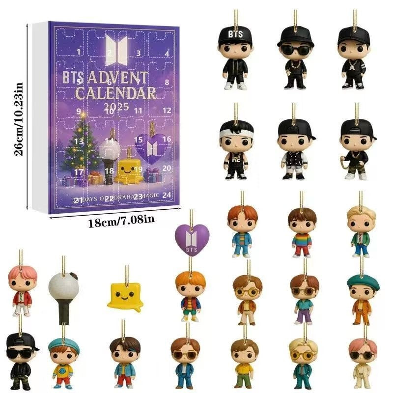 BTS Advent Calendar with figurines and box