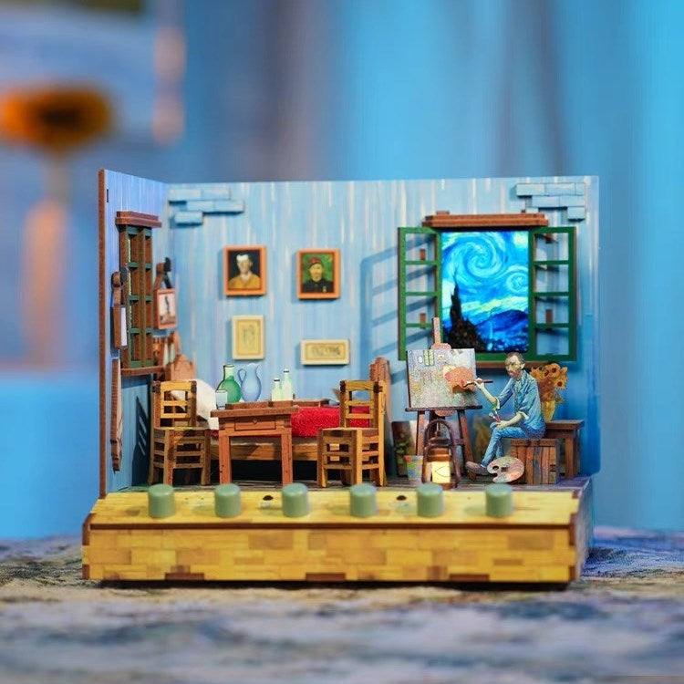 Vincent Van Gogh Bedroom in Arles DIY Miniature House Kit | Dollhouse | 3D Wooden Puzzles