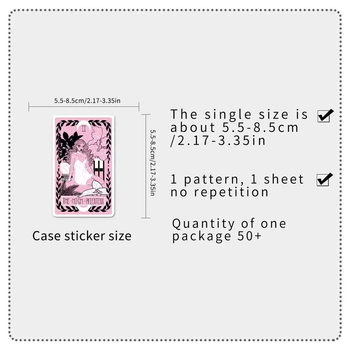 Black Pink Tarot Card Sticker Pack