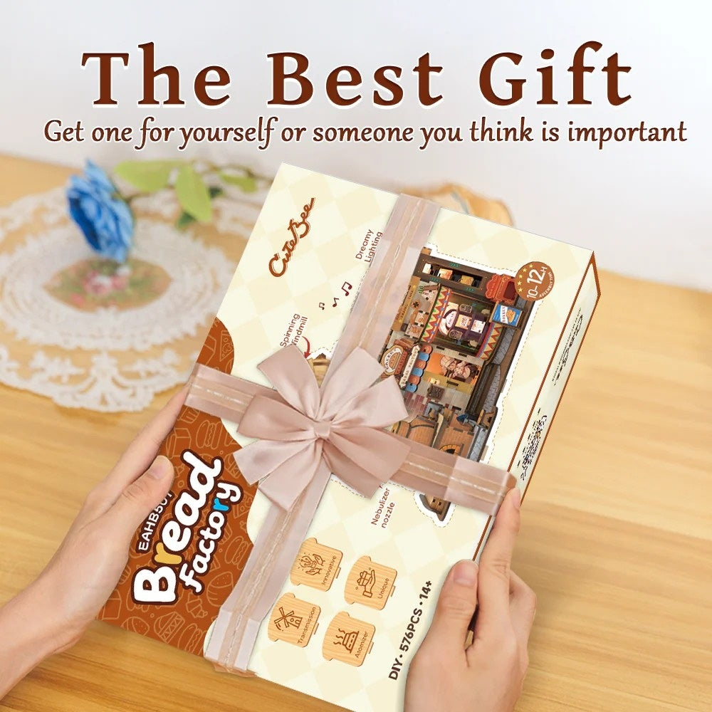 Bread Factory DIY Miniature House Kit – 3D Wooden Bakery Model