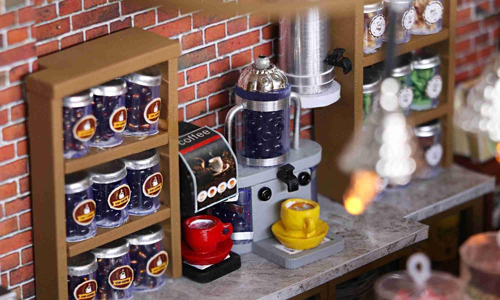 Central Perk DIY Dollhouse kit, a miniature house crafts inspired by the TV show "Friends", perfect for model building lovers, dollhouse collectors, home decor, A great DIY project for "Friends" fans.