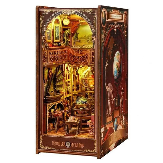 Miniature model of a museum interior in a Book Nook  with 'Century Museum' branding.