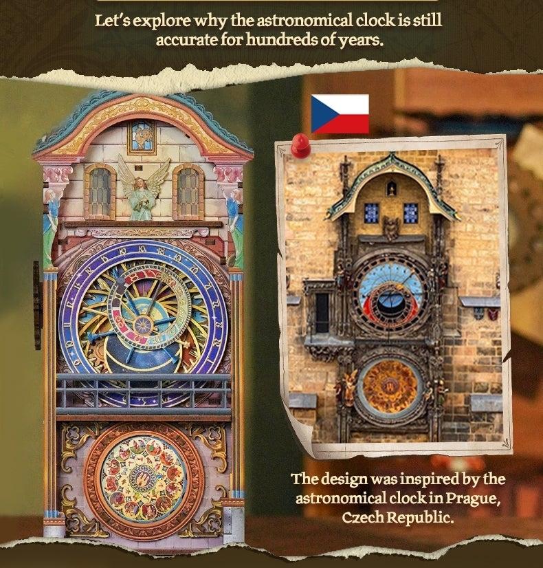 Close-up of miniature astronomical clock