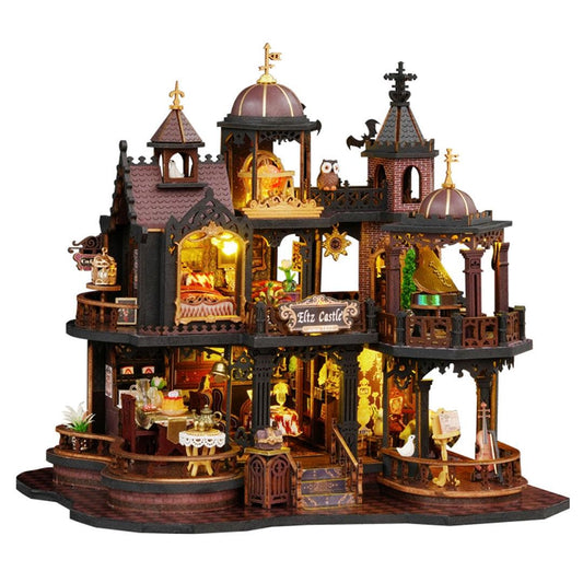 image displaying the overall design of Edinburgh Castle DIY Miniature House Kit in white background