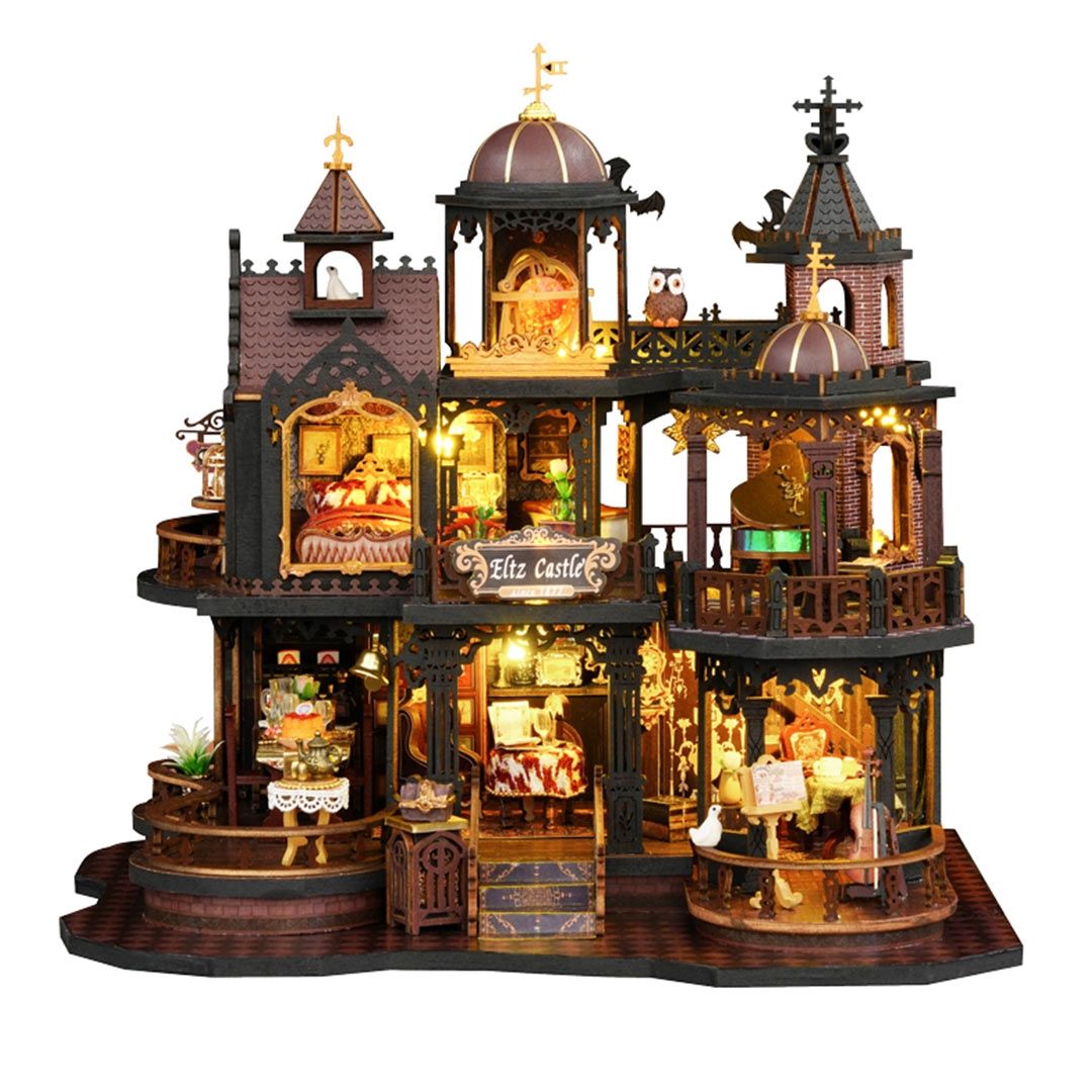 image displaying the overall design of Edinburgh Castle DIY Miniature House Kit in white background