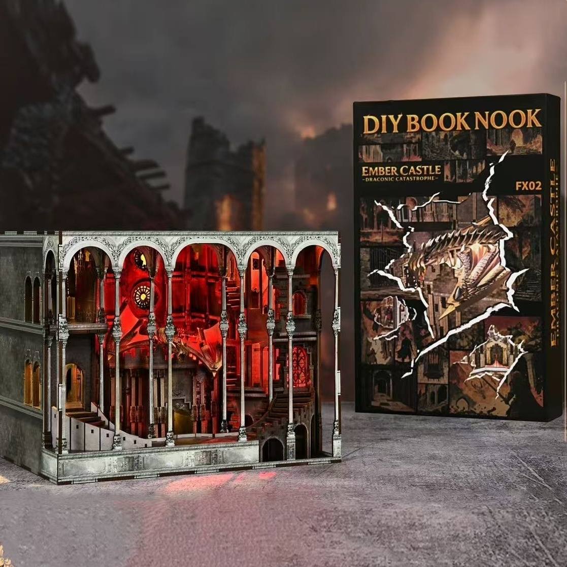 Ember Dragon Castle DIY Book Nook | Max Version