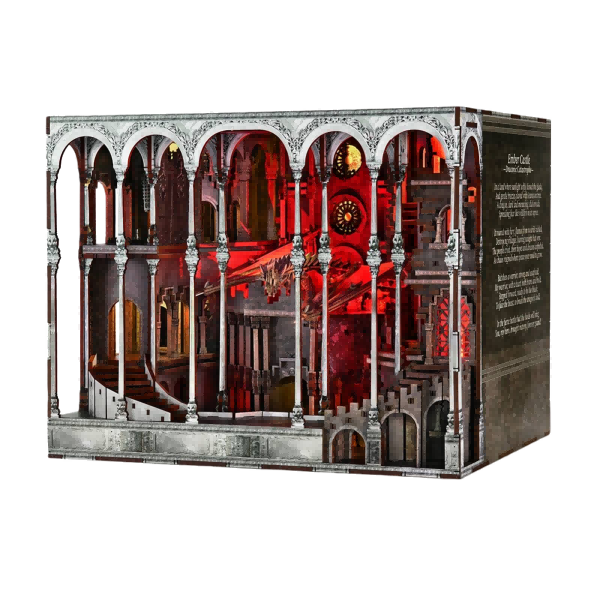 Book Nook Model of a historical building with intricate Gothic dragon castle design