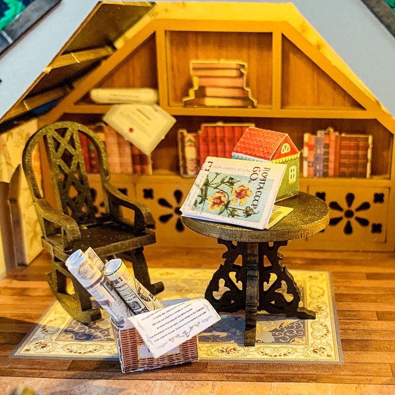 close-up the attic in Fairy Tale Forest Miniature House