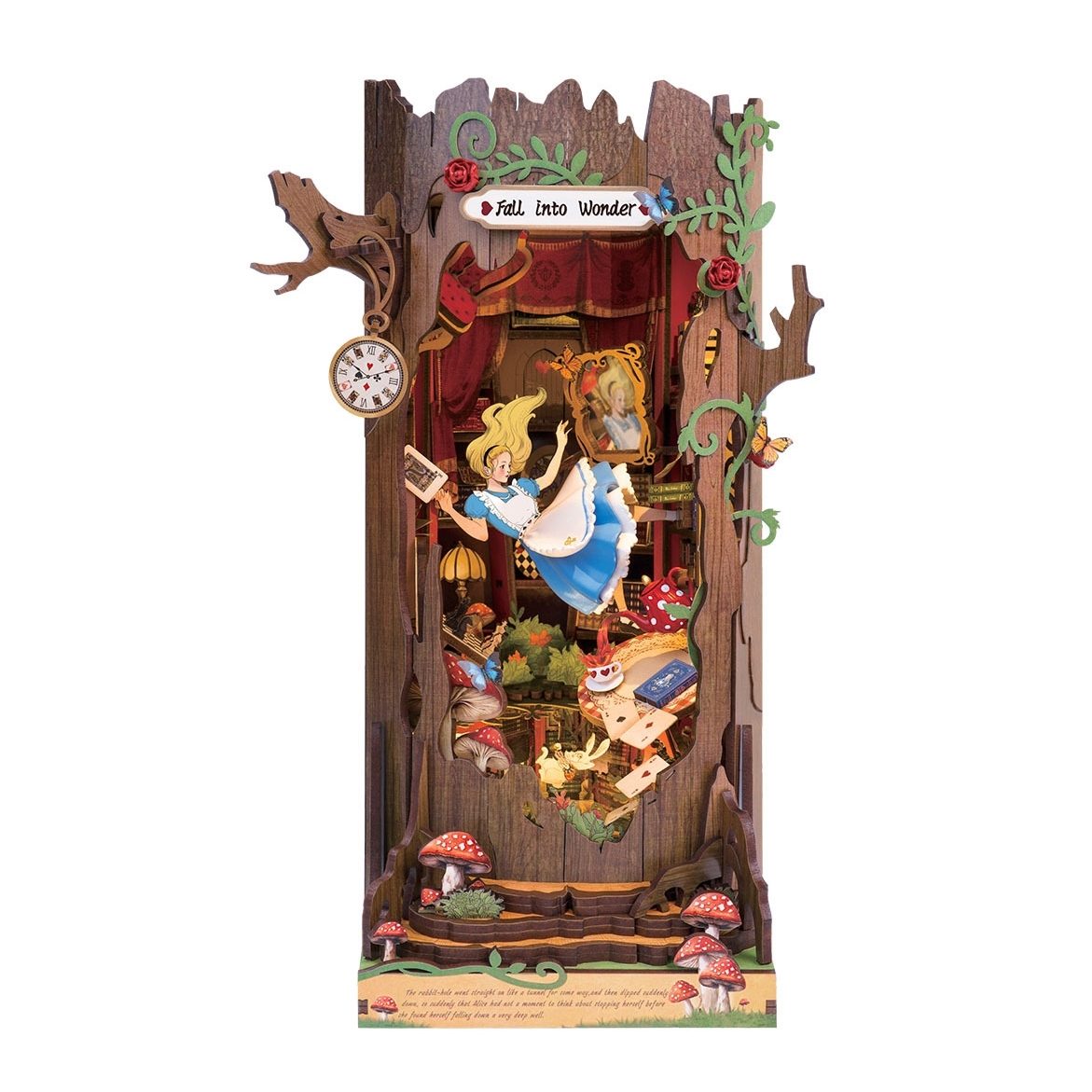 image displaying the front side view of Fall Into Wonder DIY Book Nook kit
