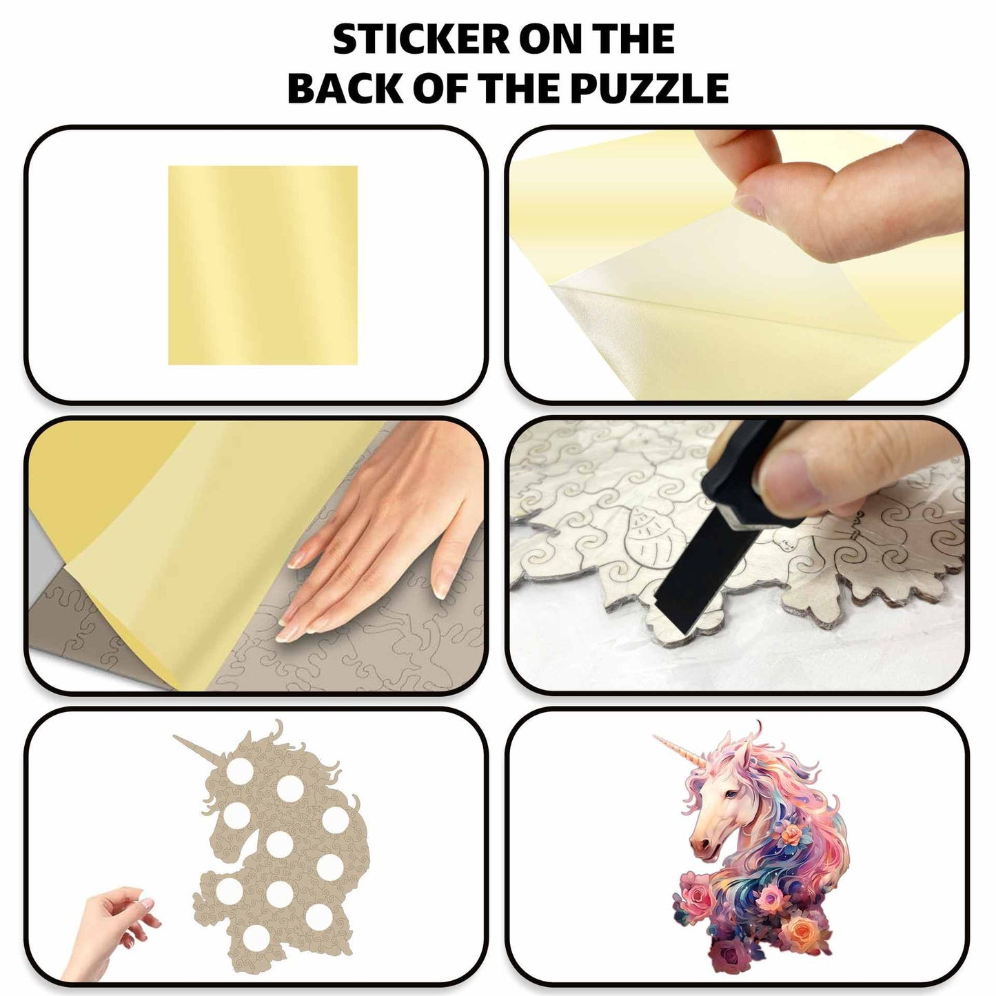 Fantasy Floral Unicorn Wooden Jigsaw Puzzle