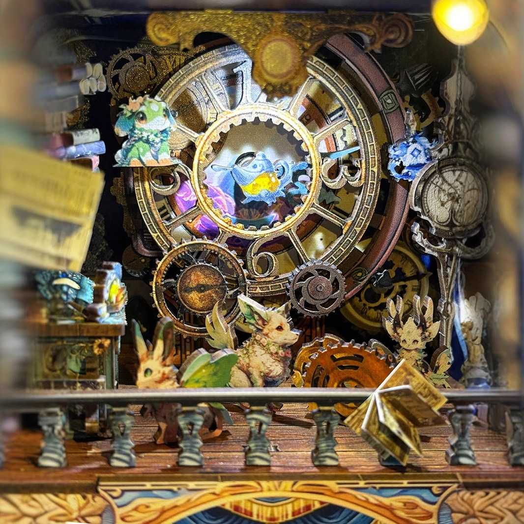 image displaying the miniature scene in the Fantasy Store DIY Book Nook Kit