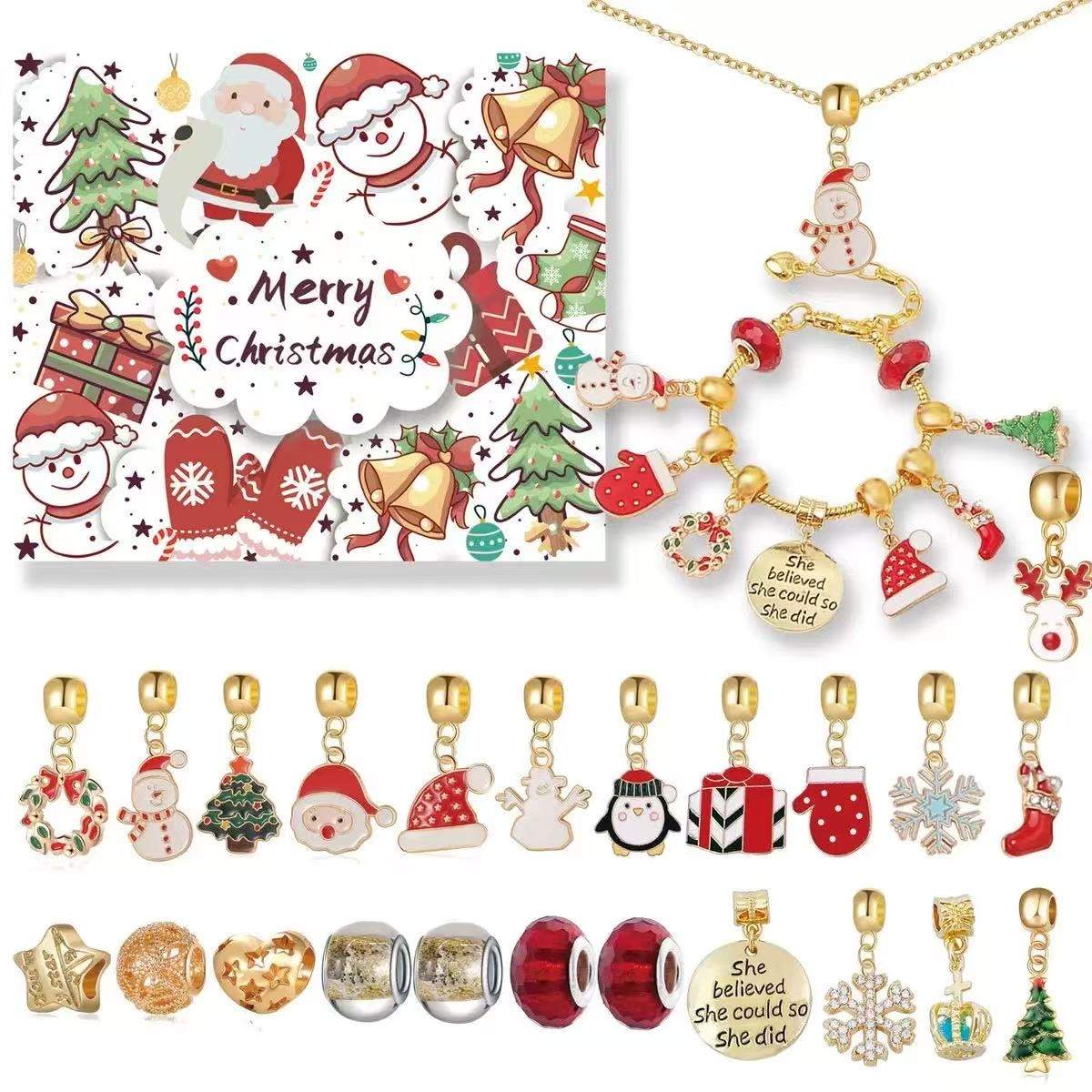 Golden Christmas DIY Jewelry Set Advent Calendar