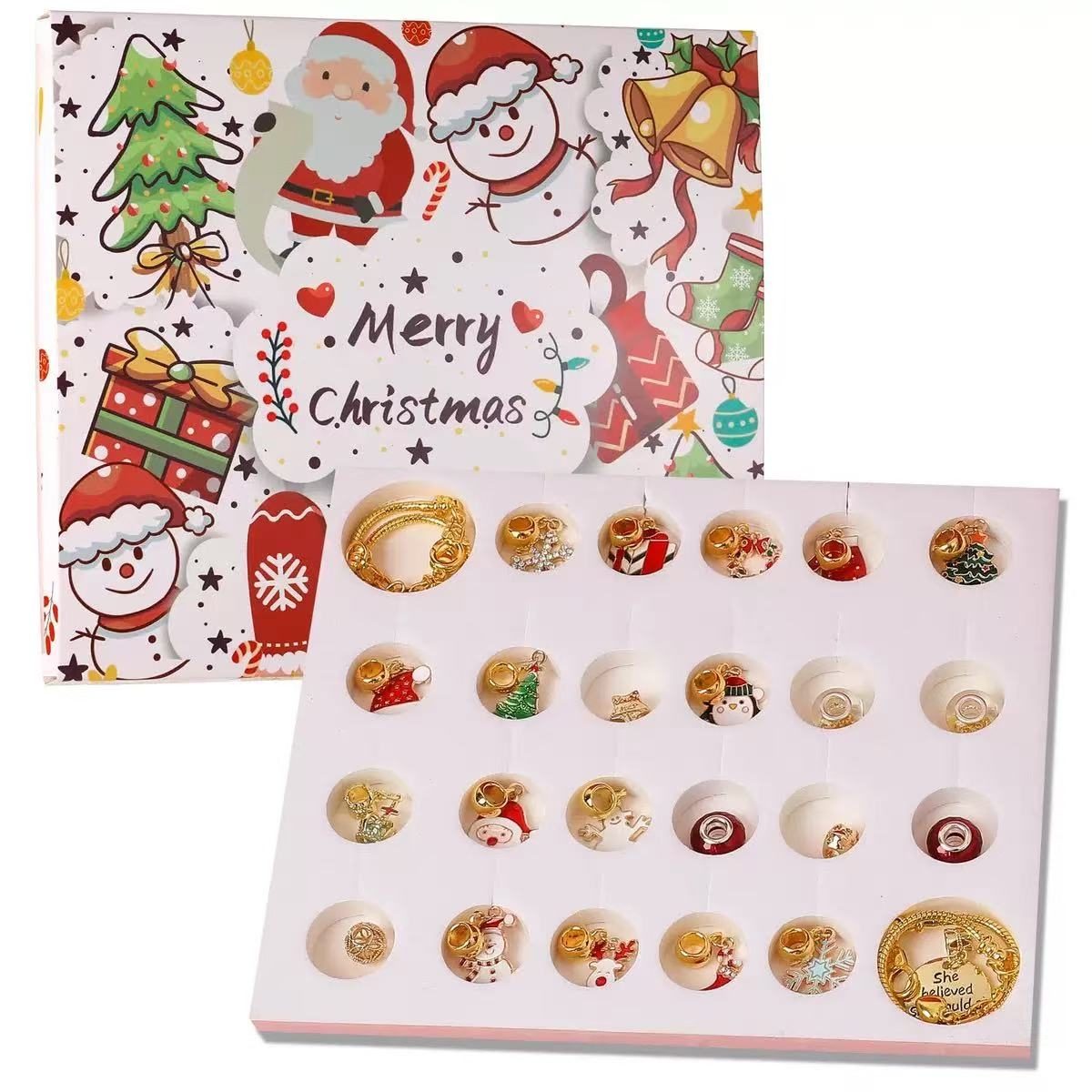 Golden Christmas DIY Jewelry Set Advent Calendar