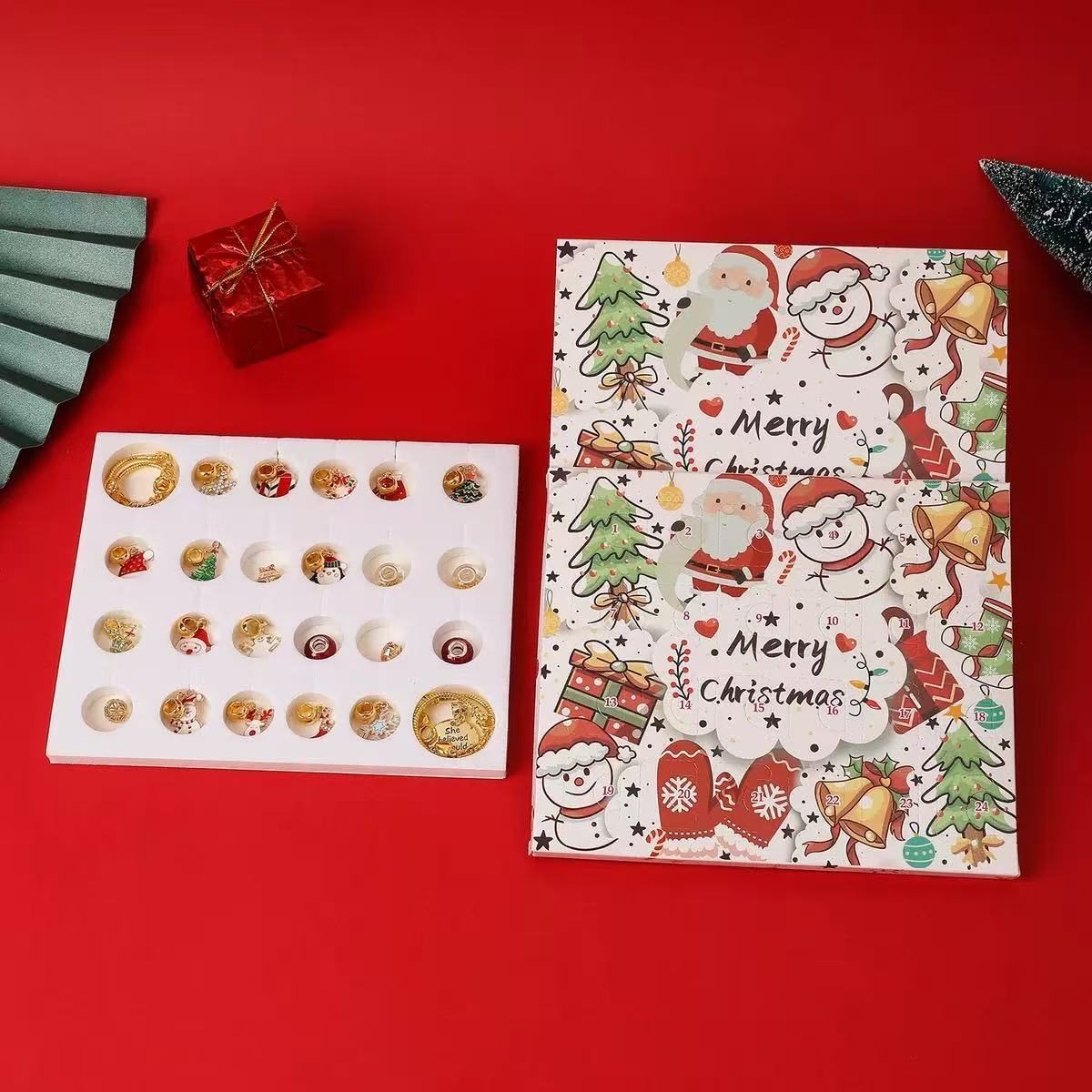 Golden Christmas DIY Jewelry Set Advent Calendar