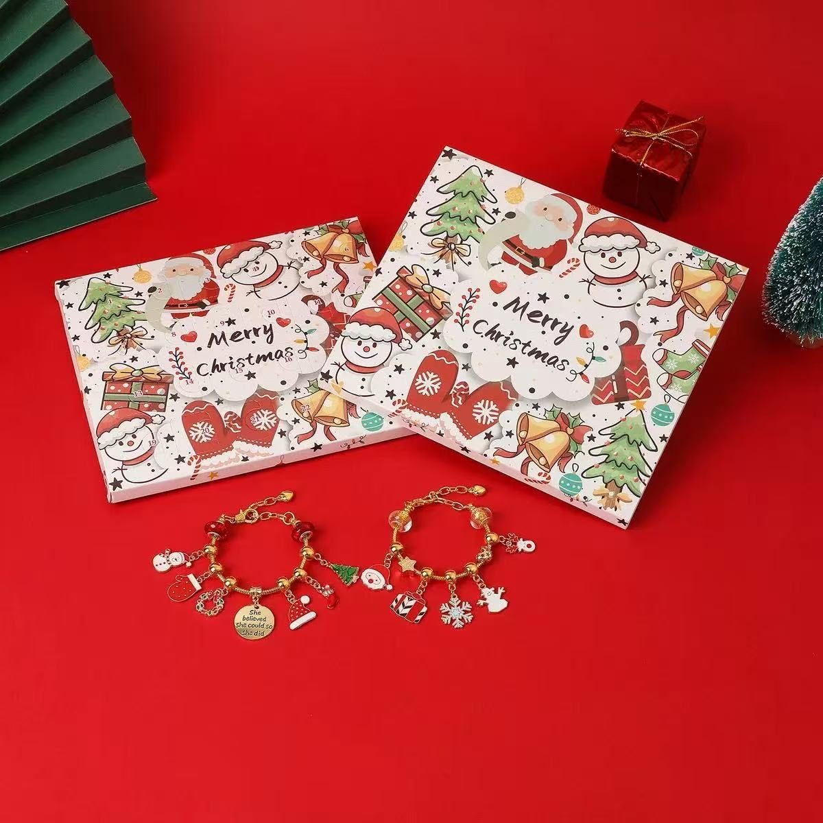 Golden Christmas DIY Jewelry Set Advent Calendar