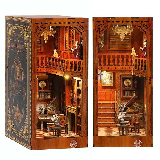 Grimm Cottage DIY Wooden Book Nook | Shelf Insert Decor | 3D Wooden Puzzles Bookend | Miniature Book Stand