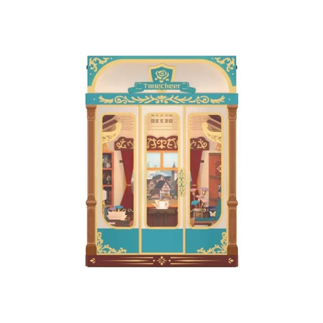 image showcasing front side view of Infinity Train Cabin DIY Book Nook Kit in white background