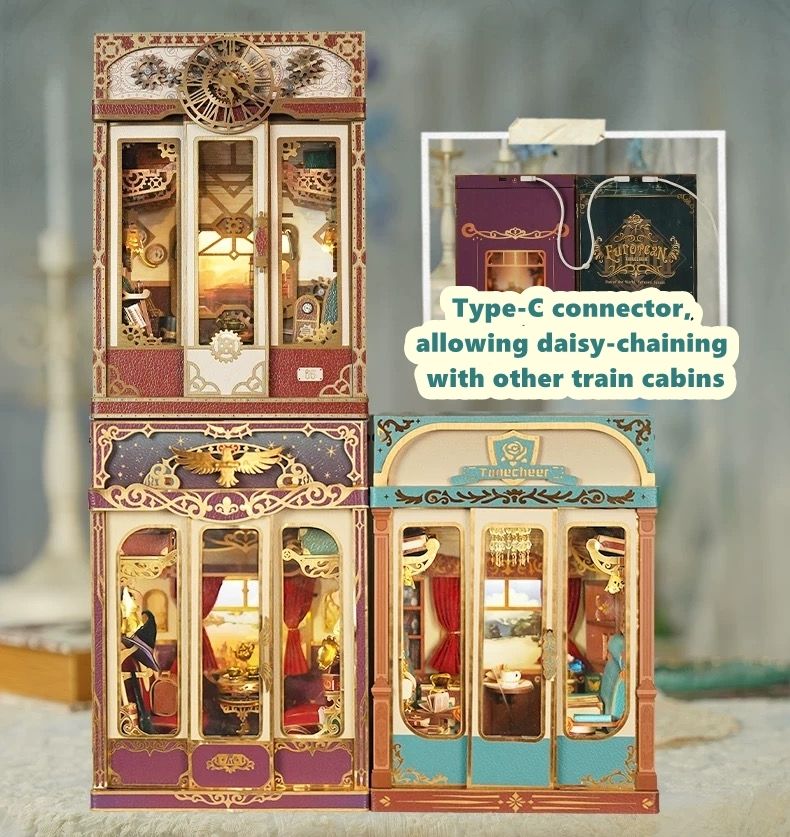 image displaying the type-c connector of Magical Journey Train Cabin DIY Book Nook Kit