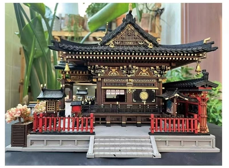 image displaying the front side of main hall of Japanese Hakurei Shinto Shrine DIY Miniature House Kit