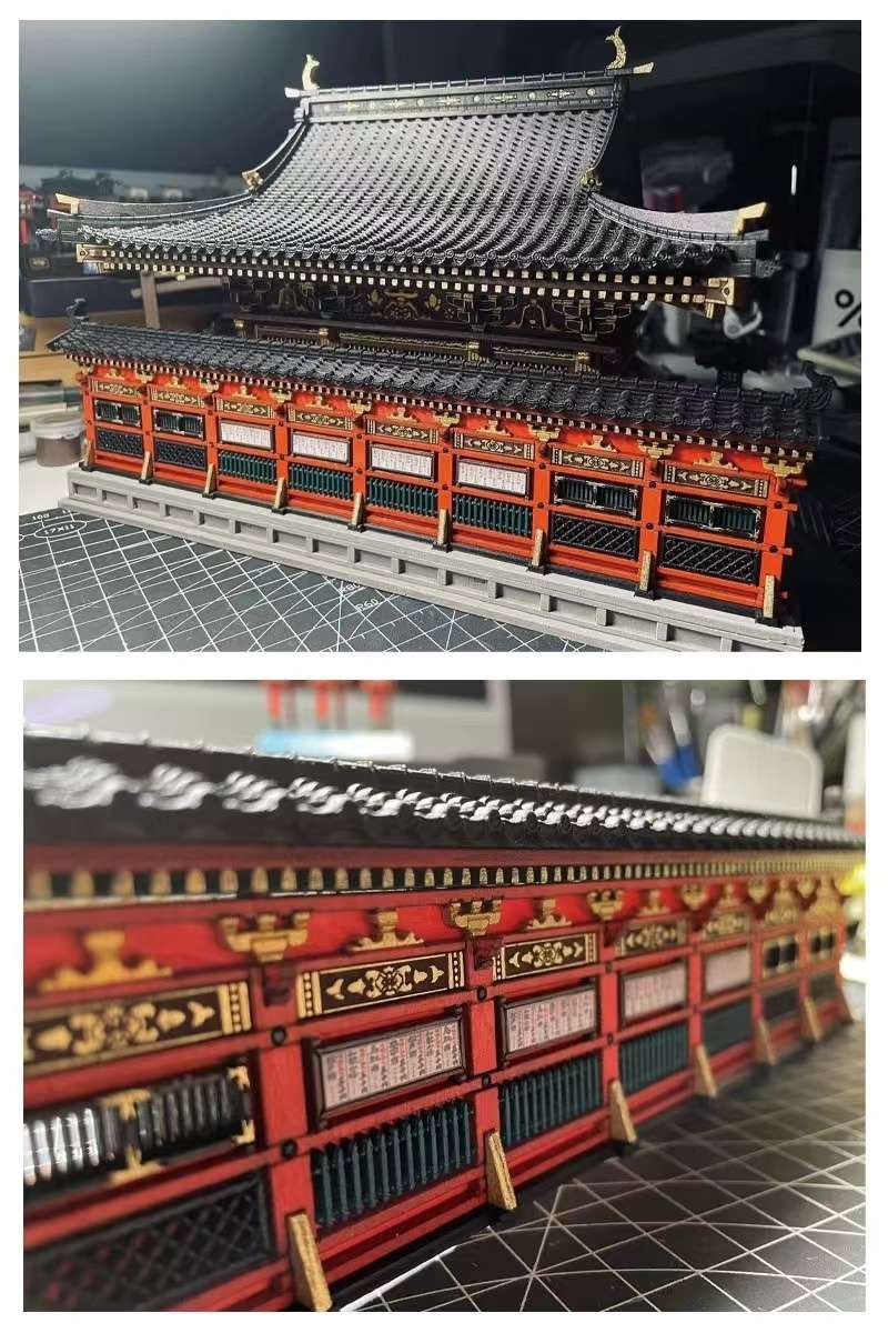 image displaying the details of main hall of Japanese Hakurei Shinto Shrine DIY Miniature House Kit
