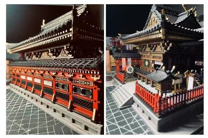 image displaying the details of main hall of Japanese Hakurei Shinto Shrine DIY Miniature House Kit