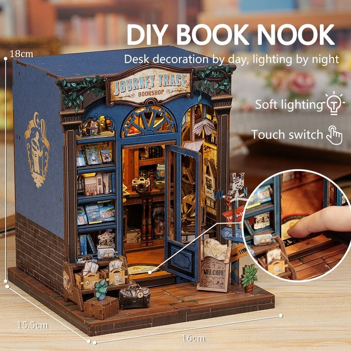 image displaying the touch switch of Journey Trace Bookshop DIY Book Nook Kit