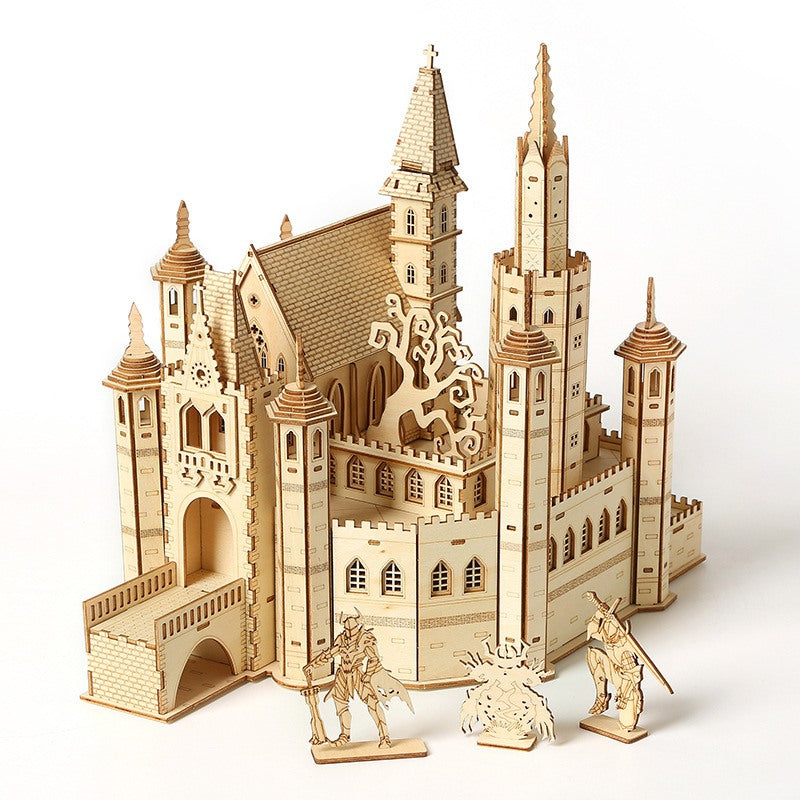 Lost Castle 3D Wooden Mechanical Puzzle - diy miniature crafts - architecture model building kit