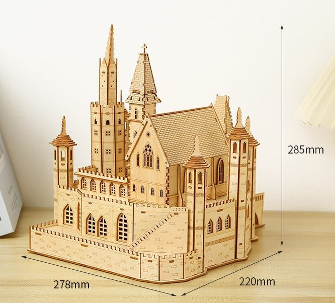 Lost Castle 3D Wooden Mechanical Puzzle - diy miniature crafts - architecture model building kit