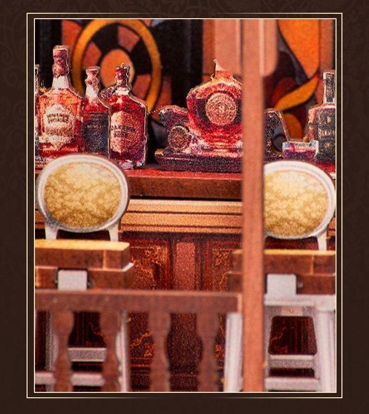 Louis Tavern DIY Book Nook Kit, A charming miniature 3d wooden puzzles  inspired Roaring Twenties of jazz, flappers, and speakeasies, perfect for bookshelf decor, and dollhouse collectors, or a gift a fan of the roaring twenties or just love creating miniature worlds