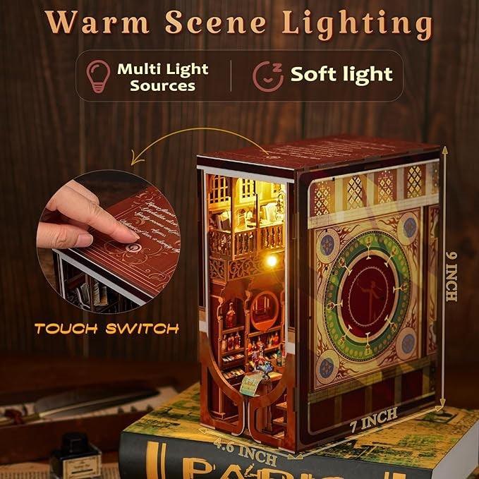 Louis Tavern DIY Book Nook Kit, A charming miniature 3d wooden puzzles inspired Roaring Twenties of jazz, flappers, and speakeasies, perfect for bookshelf decor, and dollhouse collectors, or a gift a fan of the roaring twenties or just love creating miniature worlds