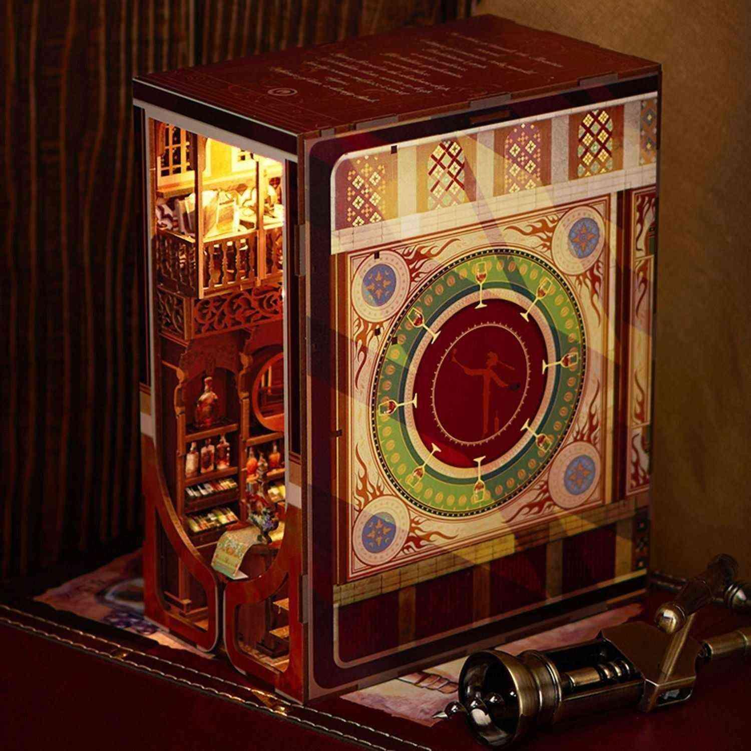 Louis Tavern DIY Book Nook Kit, A charming miniature 3d wooden puzzles  inspired Roaring Twenties of jazz, flappers, and speakeasies, perfect for bookshelf decor, and dollhouse collectors, or a gift a fan of the roaring twenties or just love creating miniature worlds
