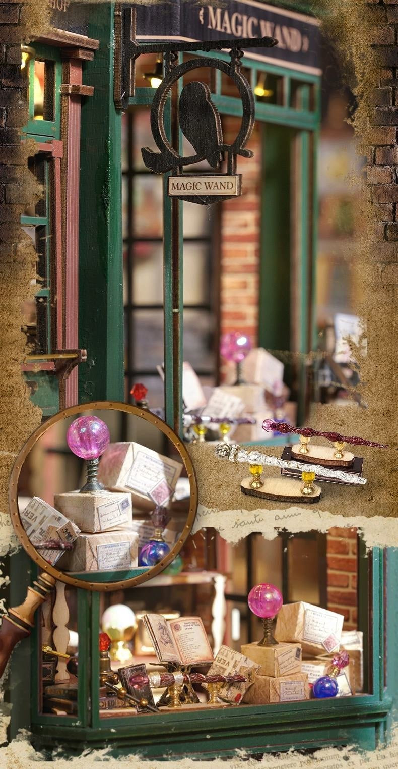 image displaying the outside of Magic Wand Shop DIY Miniature House Kit