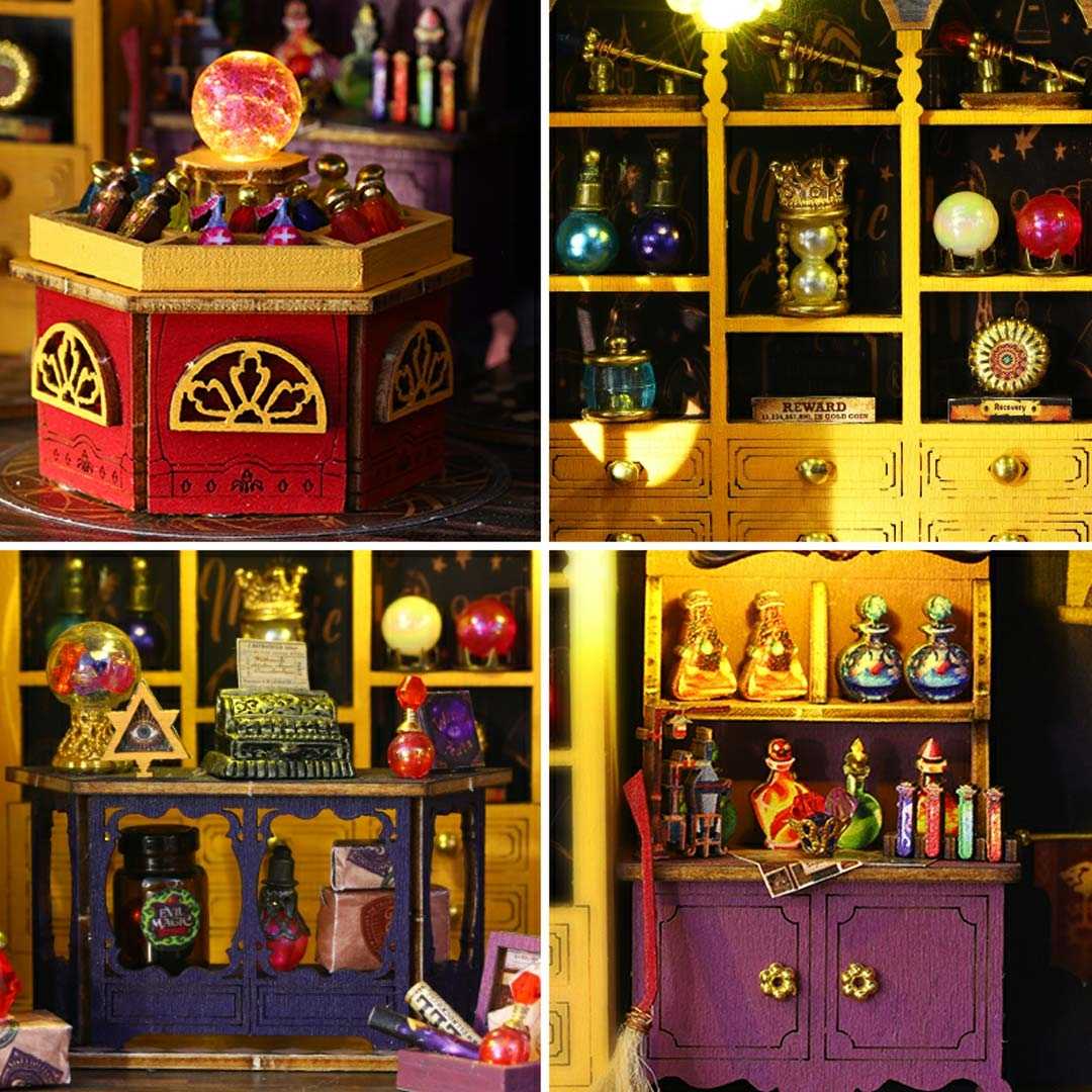 image displaying miniature details of Magic Energy Station DIY Miniature House Kit