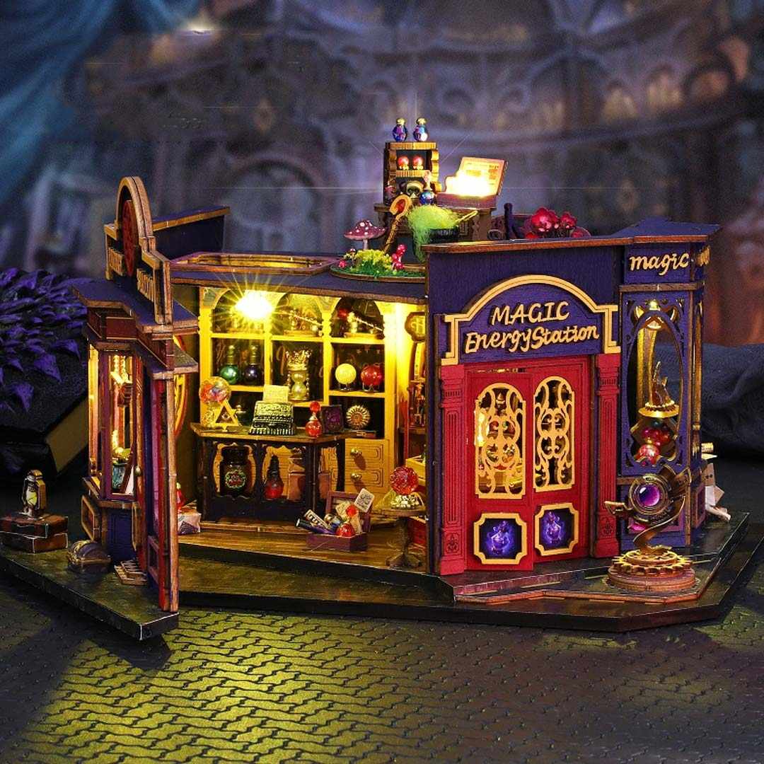 image displaying Magic Energy Station Dollhouse with its left side opened