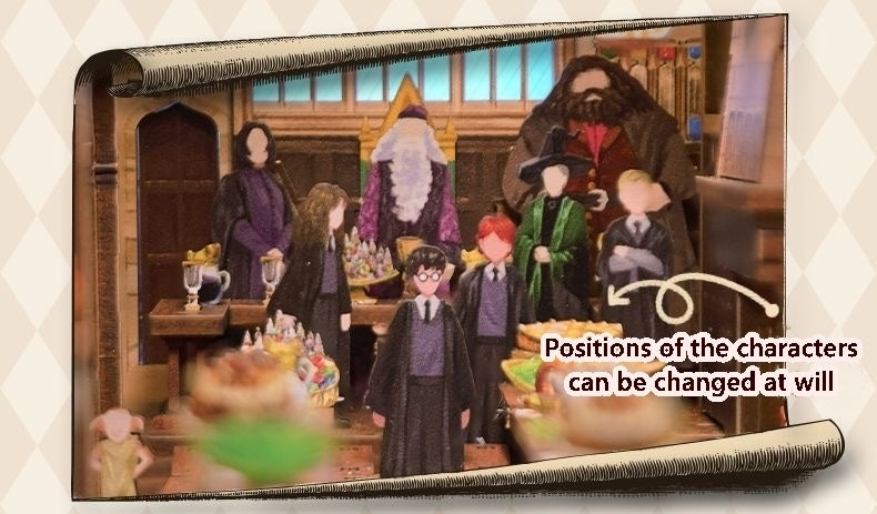 Illustration of characters in the Magic Great Hall