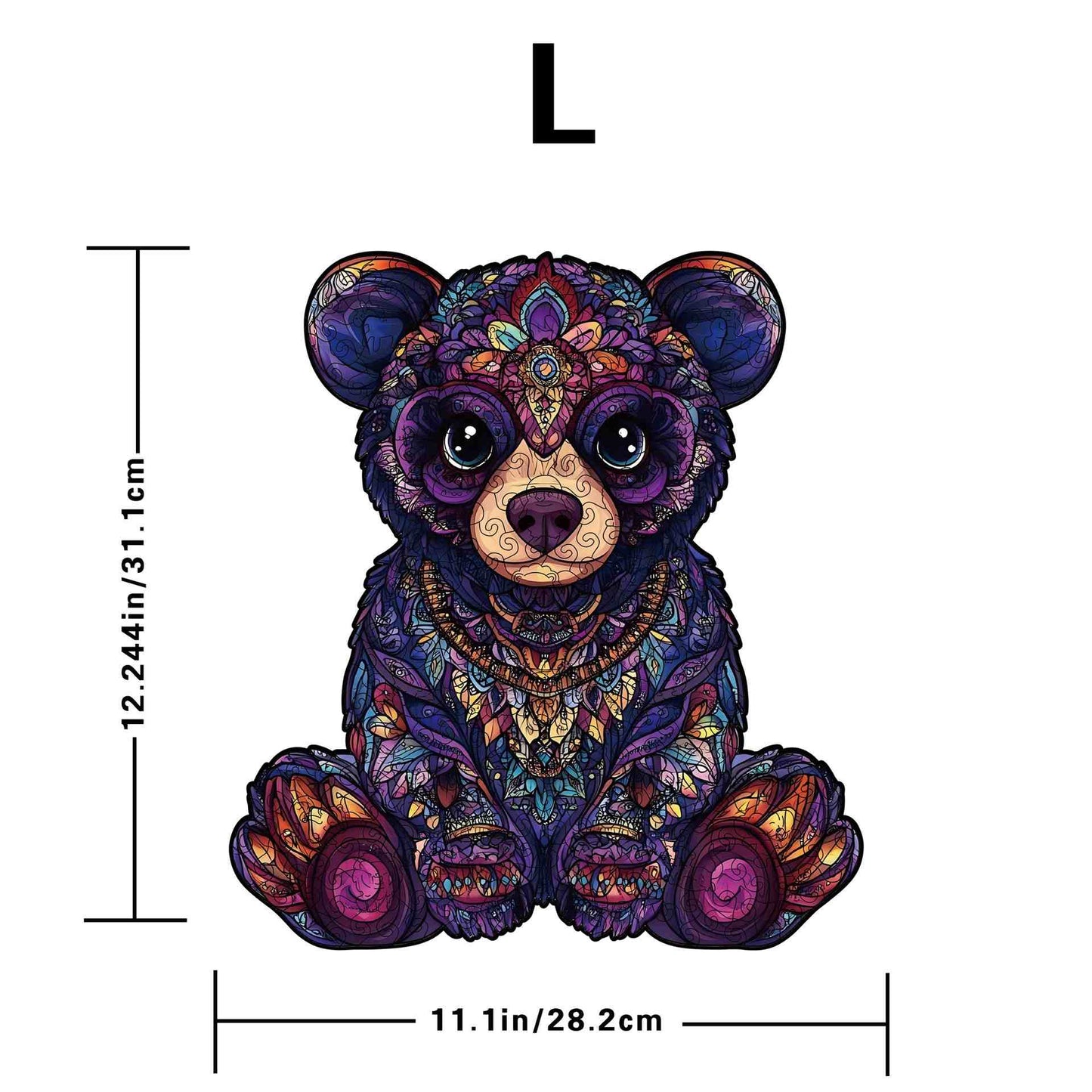 Mandala Bear Wooden Jigsaw Puzzle