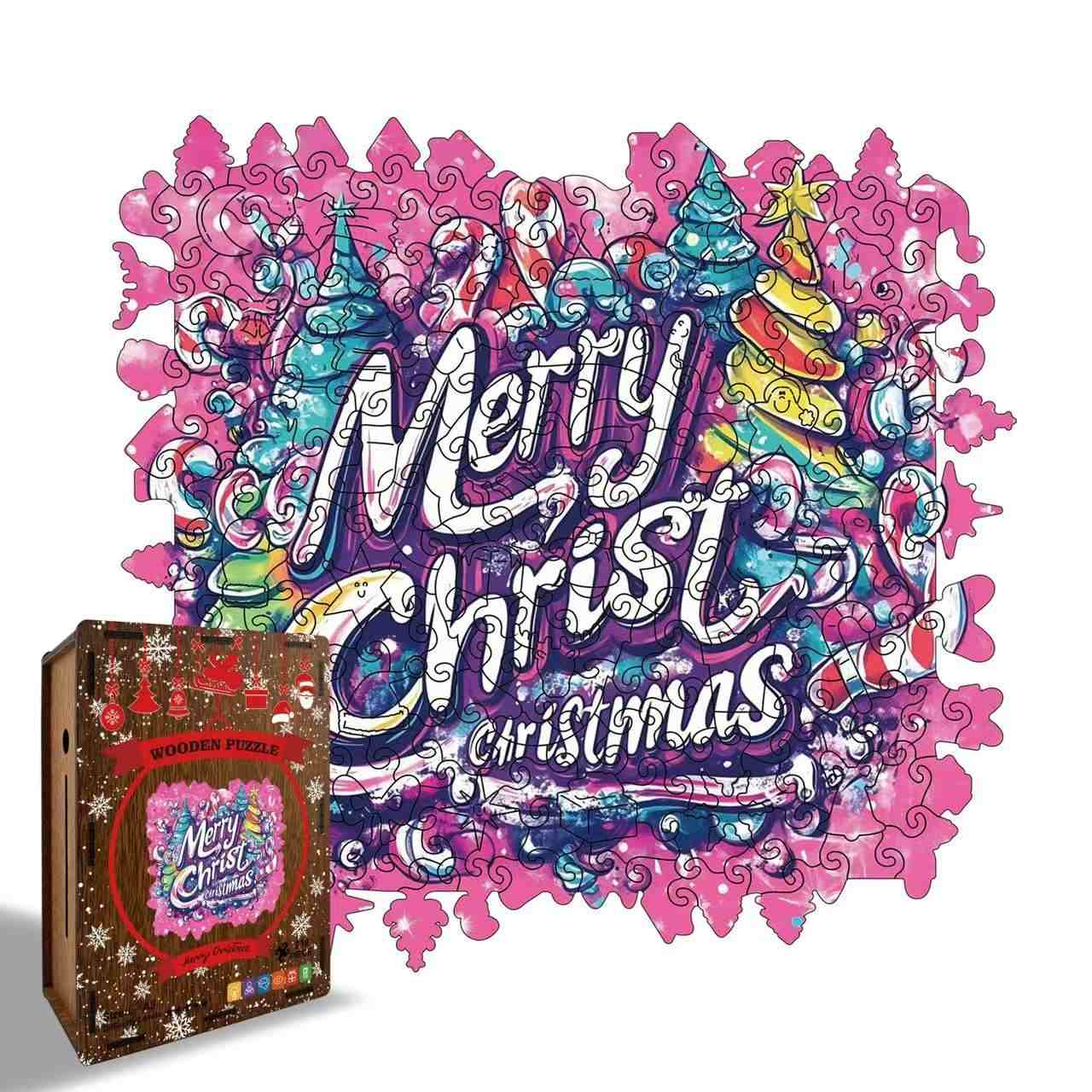 Merry Christmas Wooden Jigsaw Puzzle