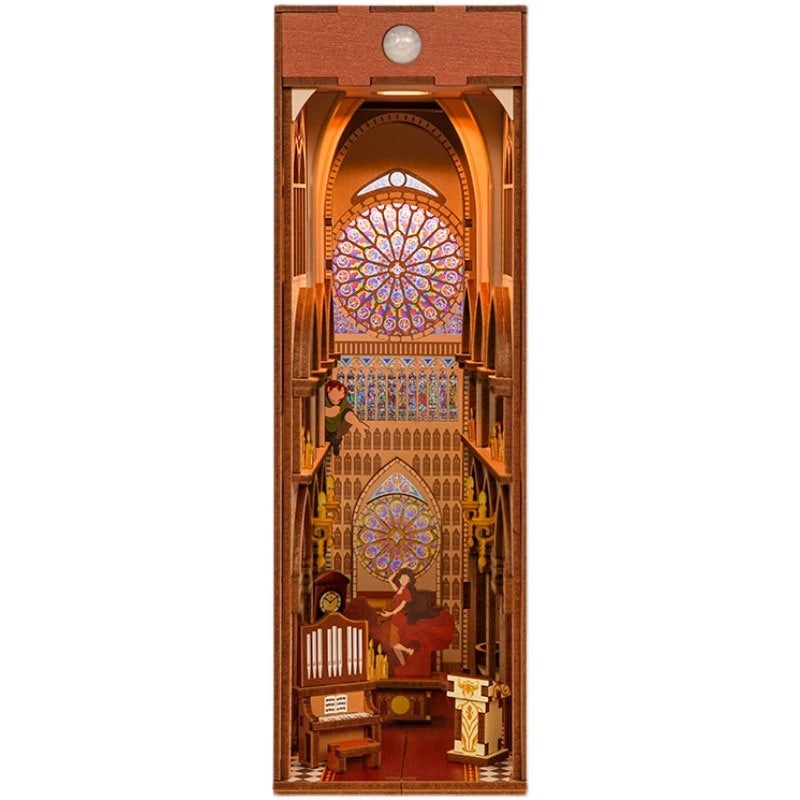Notre Dame De Paris DIY Book Nook Kit - 3D Wooden Bookend - French Bookshelf Insert Diorama - Miniature Crafts