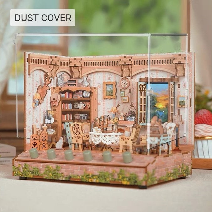 Pastoral Time DIY Wooden Miniature House Kit Dollhouse 3D Puzzles White Sounds