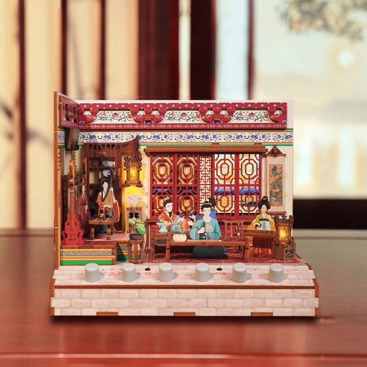 Pavilion of Prince Teng DIY Miniature House Kit 3D Wooden Puzzles Dollhouse Crafts