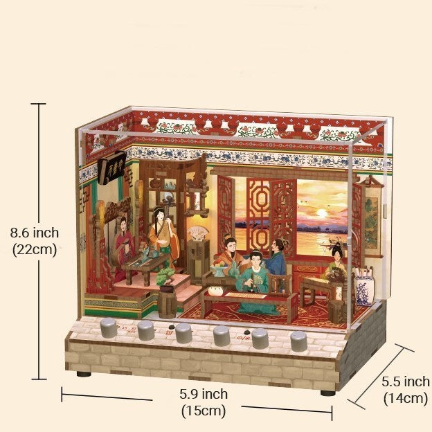 Pavilion of Prince Teng DIY Miniature House Kit 3D Wooden Puzzles Dollhouse Crafts