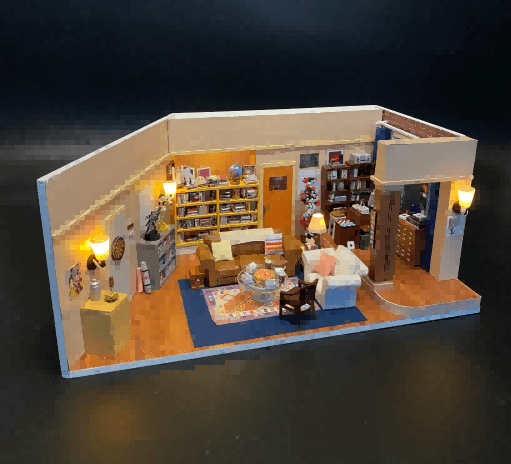 Sheldon's Apartment DIY Dollhouse Kit, a miniature house crafts inspired by the TV show "The Big Bang Theory", perfect for model building lovers, dollhouse collectors, home decor, A great DIY project for "The Big Bang Theory" fans.