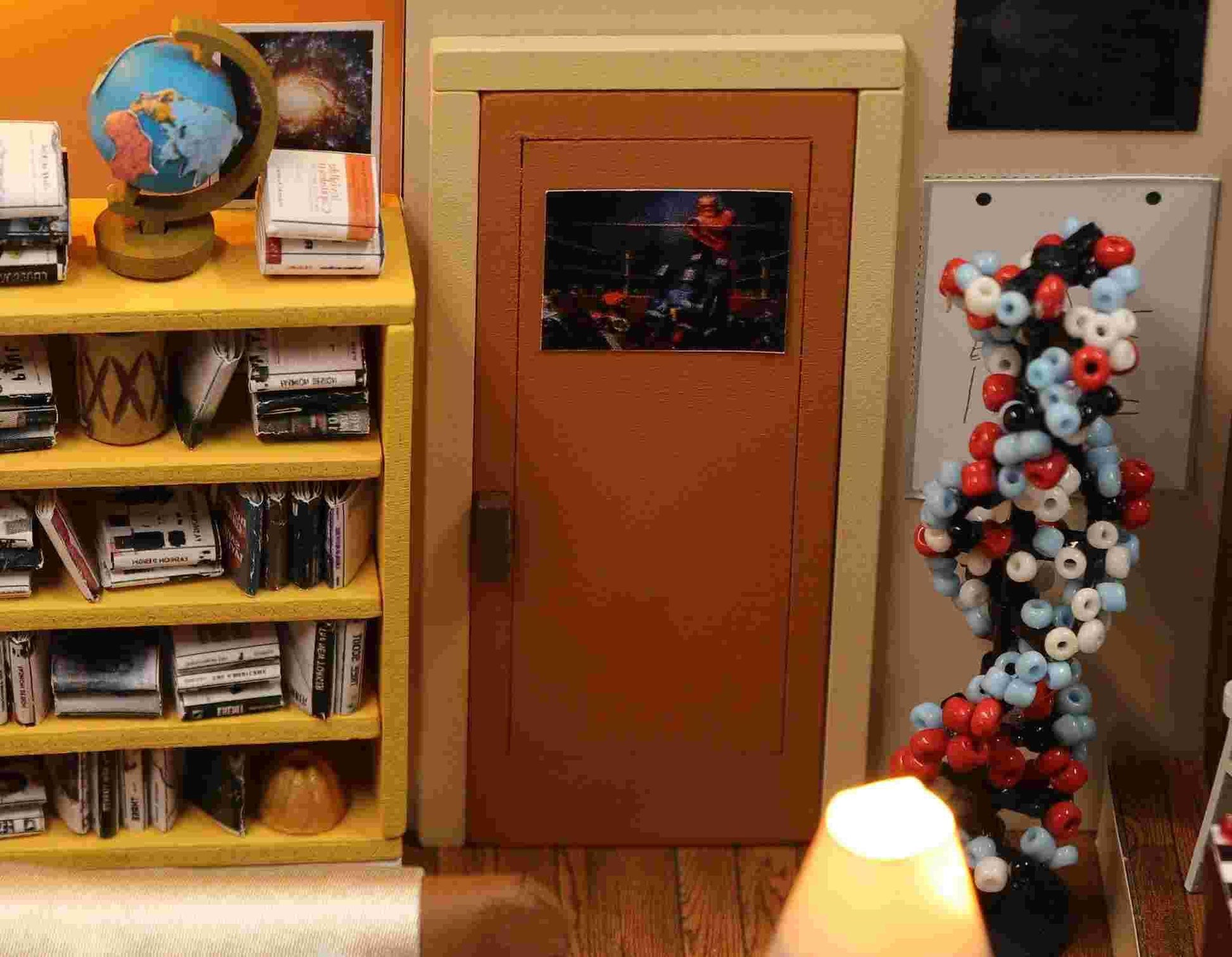 Sheldon's Apartment DIY Dollhouse Kit, a miniature house crafts inspired by the TV show "The Big Bang Theory", perfect for model building lovers, dollhouse collectors, home decor, A great DIY project for "The Big Bang Theory" fans.