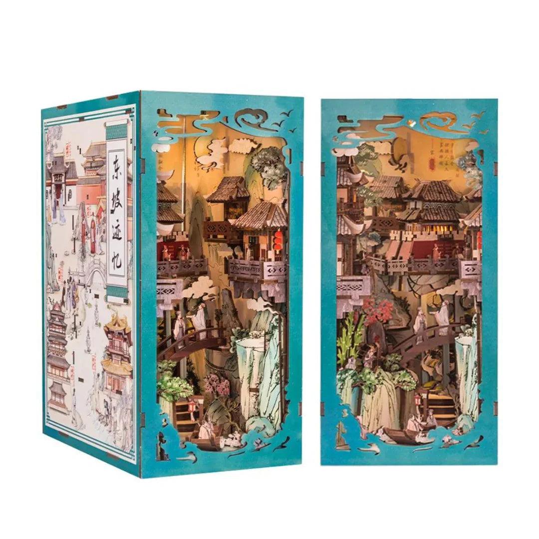Su Dongpo's Life DIY Book Nook Kit | Bookshelf Inserts Decor Diorama | 3D Wooden Puzzles Bookend | Miniature House crafts