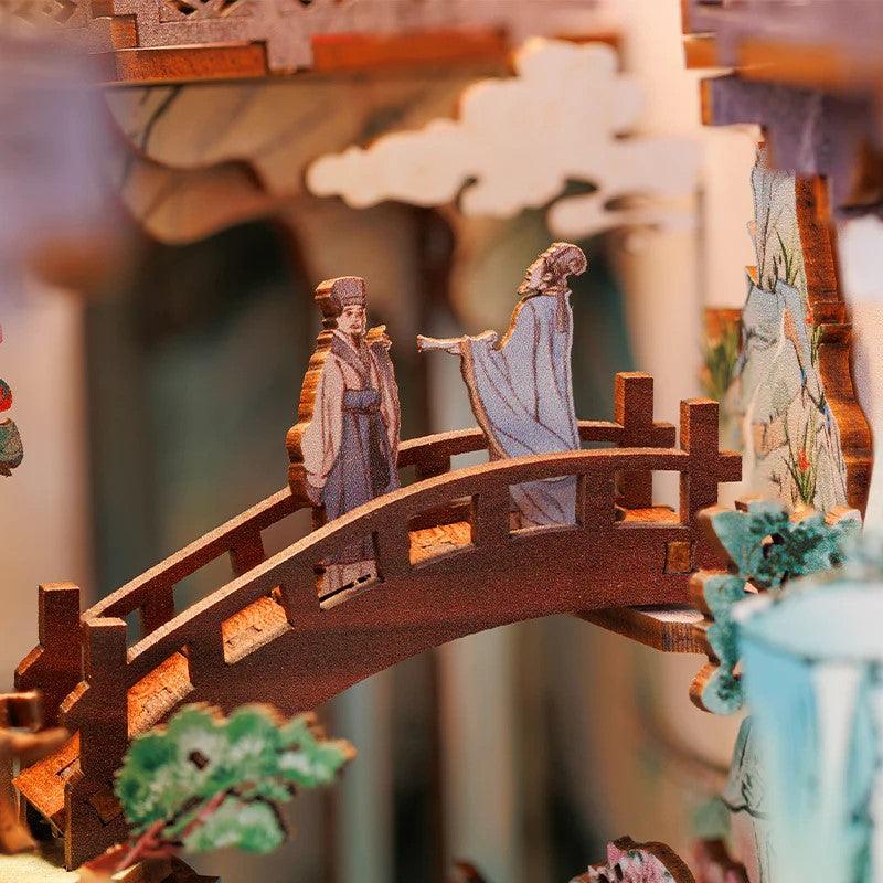 Su Dongpo's Life DIY Book Nook Kit | Bookshelf Inserts Decor Diorama | 3D Wooden Puzzles Bookend | Miniature House crafts
