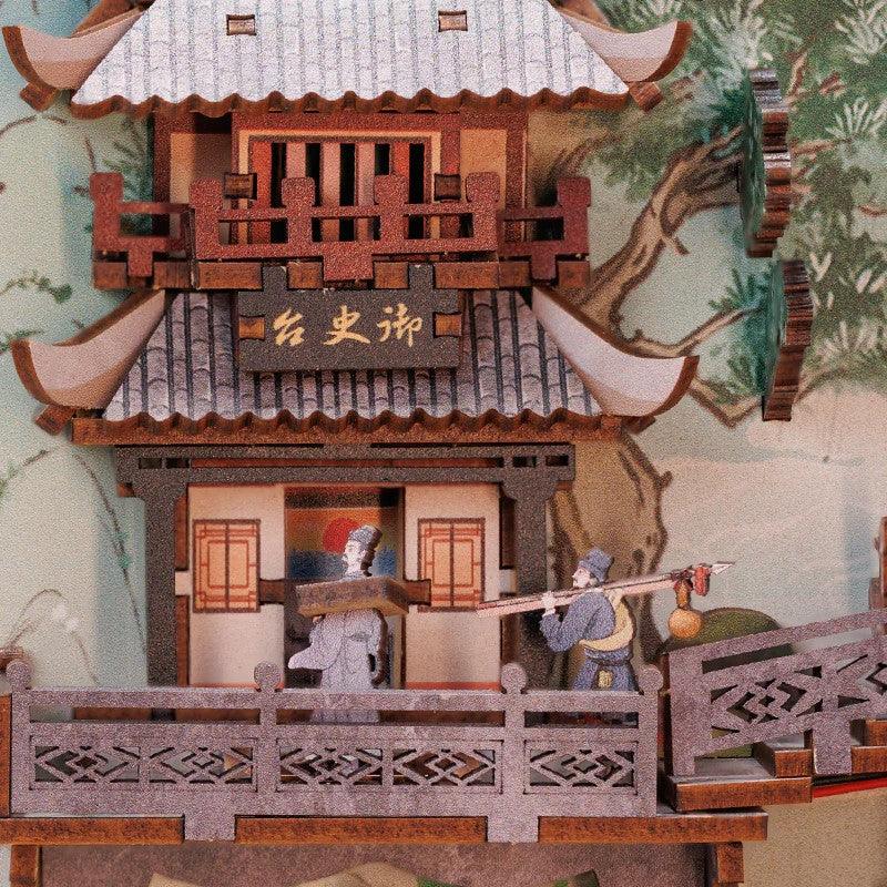 Su Dongpo's Life DIY Book Nook Kit | Bookshelf Inserts Decor Diorama | 3D Wooden Puzzles Bookend | Miniature House crafts